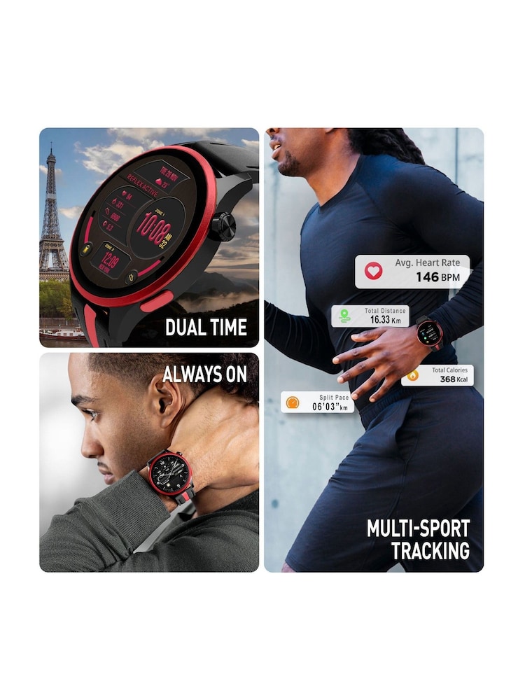 Reflex Active Series 54 AMOLED GPS Black Smart Calling Watch - Image 2 of 6