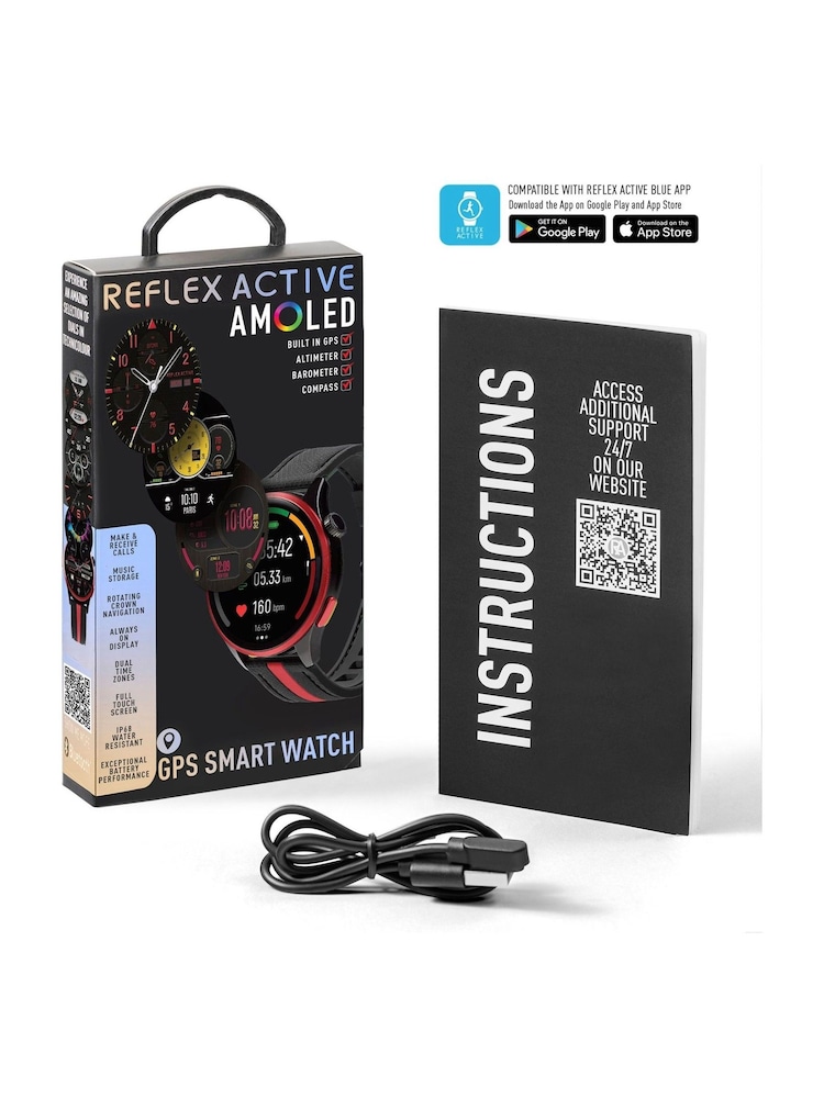 Reflex Active Series 54 AMOLED GPS Black Smart Calling Watch - Image 6 of 6