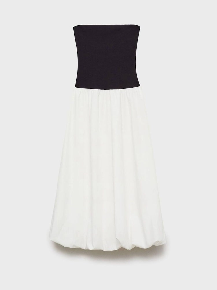 Mango Black 2 in 1 Contrast Maxi Dress - Image 1 of 2 Mango Black 2 in 1 Contrast Maxi Dress - Image 1 of 2
