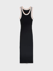 Mango Black Wide Strap Knit Midi Dress - Image 4 of 5