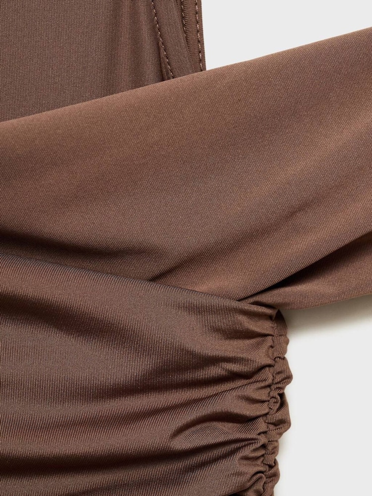 Mango Brown Supriya Lele One Shoulder Mini Dress - Image 5 of 5