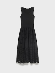 Mango Black 2 In 1 Embroidered Jersey Maxi Dress - Image 5 of 6