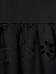 Mango Black 2 In 1 Embroidered Jersey Maxi Dress - Image 6 of 6