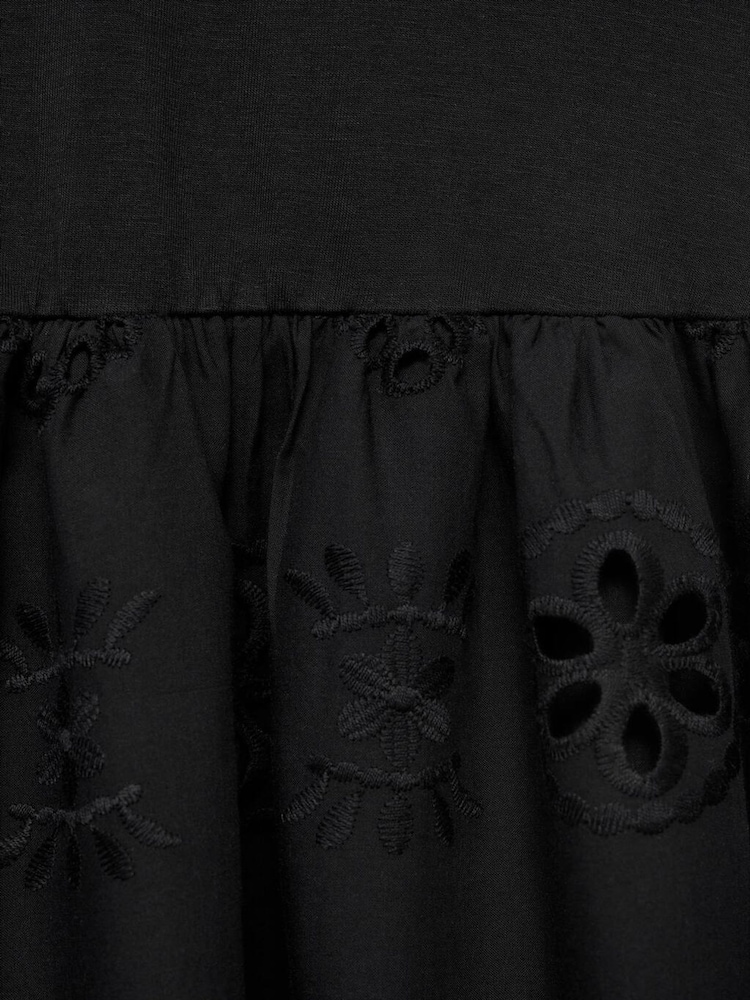 Mango Black 2 In 1 Embroidered Jersey Maxi Dress - Image 6 of 6