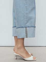 Mango Blue Gala Wide Leg Crop Jeans - Image 3 of 5