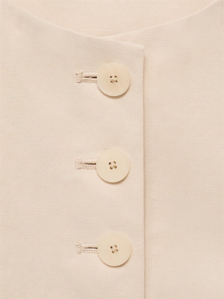Mango Natural Buttoned Waistcoat - Image 6 of 6 Mango Natural Buttoned Waistcoat - Image 6 of 6