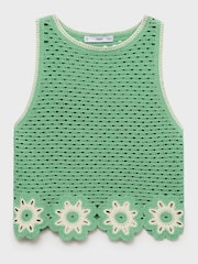 Mango Green Crochet Vest Top - Image 1 of 2