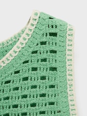 Mango Green Crochet Vest Top - Image 2 of 2