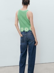 Mango Green Crochet Vest Top - Image 3 of 6