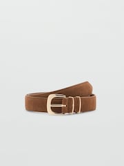 Mango Brown Suede Leather Belt - Image 1 of 3
