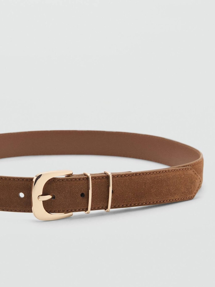 Mango Brown Suede Leather Belt - Image 2 of 3
