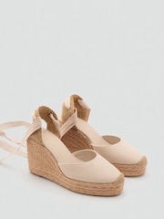 Mango Cream Wedge Sandals - Image 2 of 3