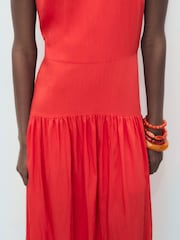 Mango Red Sleeveless A-Line Midi Dress - Image 4 of 6