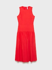 Mango Red Sleeveless A-Line Midi Dress - Image 5 of 6