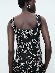 Mango Black Printed Waistcoat - Image 2 of 5
