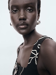 Mango Black Printed Waistcoat - Image 4 of 5