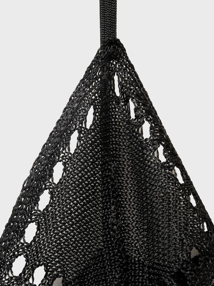 Mango Black Crochet Ruffle Hem Mini Dress - Image 5 of 5