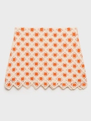 Mango Orange Crochet Mini Skirt - Image 1 of 2