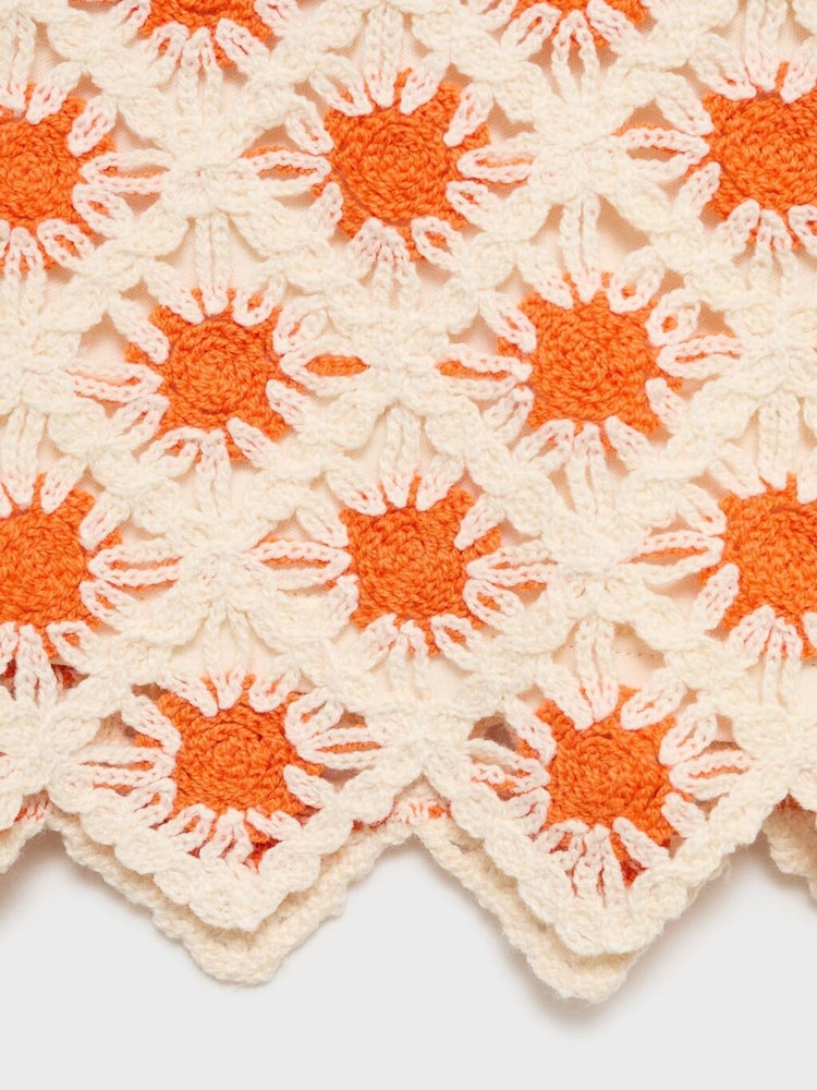 Mango Orange Crochet Mini Skirt - Image 2 of 2