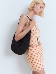 Mango Orange Crochet Mini Skirt - Image 3 of 6