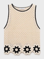 Mango Cream Crochet Vest Top - Image 1 of 2