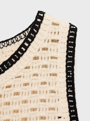 Mango Cream Crochet Vest Top - Image 2 of 2