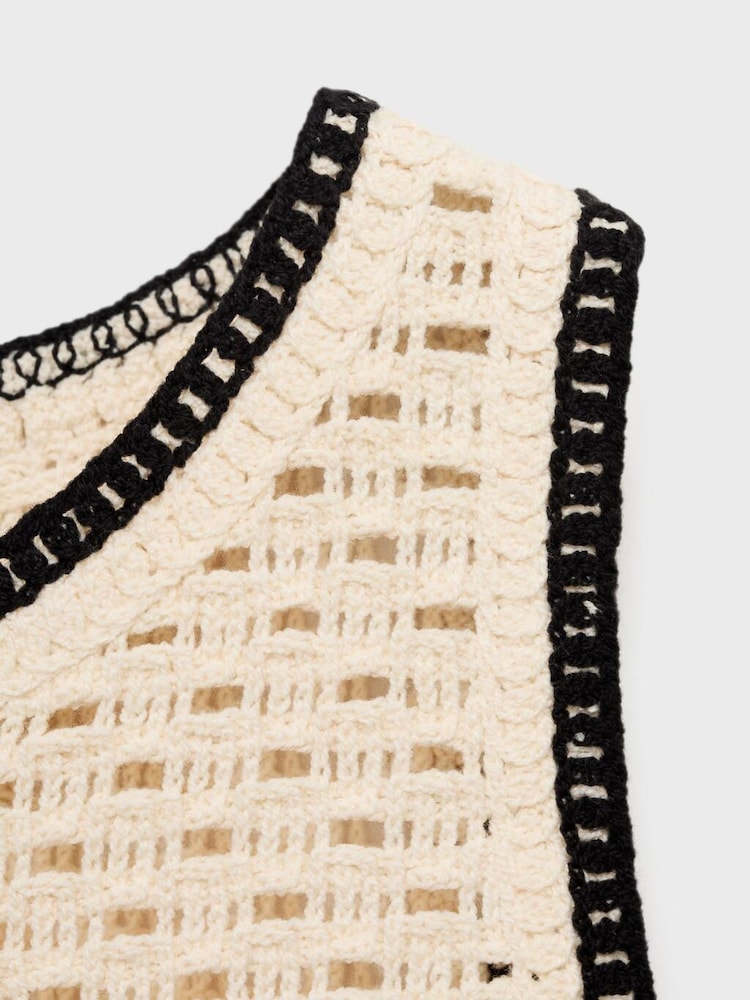 Mango Cream Crochet Vest Top - Image 2 of 2