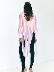 Mango Red Tie Up Long Sleeve Shirt - Image 2 of 5