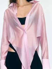 Mango Red Tie Up Long Sleeve Shirt - Image 3 of 5