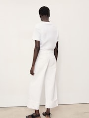 Mango White Gala Wide Leg Crop Jeans - Image 2 of 6