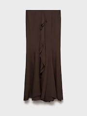 Mango Brown Ruffle Maxi Skirt - Image 2 of 3