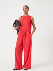 Hush Red Petunia Linen Blend Trousers - Image 2 of 5