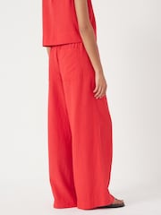 Hush Red Petunia Linen Blend Trousers - Image 4 of 5