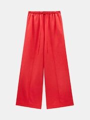 Hush Red Petunia Linen Blend Trousers - Image 5 of 5