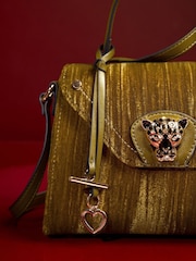 Lipsy Olive Green Velvet Mini Top Handle Tote Bag - Image 3 of 6
