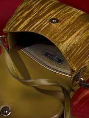 Lipsy Olive Green Velvet Mini Top Handle Tote Bag - Image 5 of 6