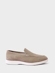 Crew Clothing Brown Suede Leather 100% Cotton Loafers - Image 1 of 3