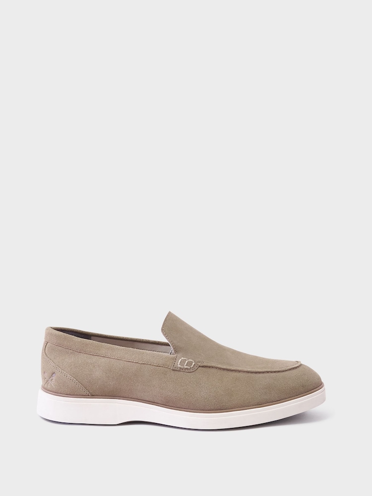 Crew Clothing Brown Suede Leather 100% Cotton Loafers - Image 2 of 4 Crew Clothing Brown Suede Leather 100% Cotton Loafers - Image 2 of 4