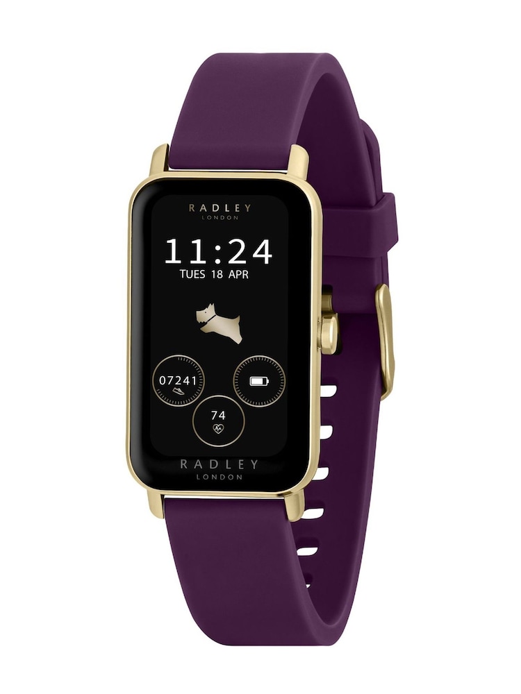 Radley Ladies Purple Series 21 Smart Dark Plum Lozenge Silicone Strap Watch - Image 1 of 6