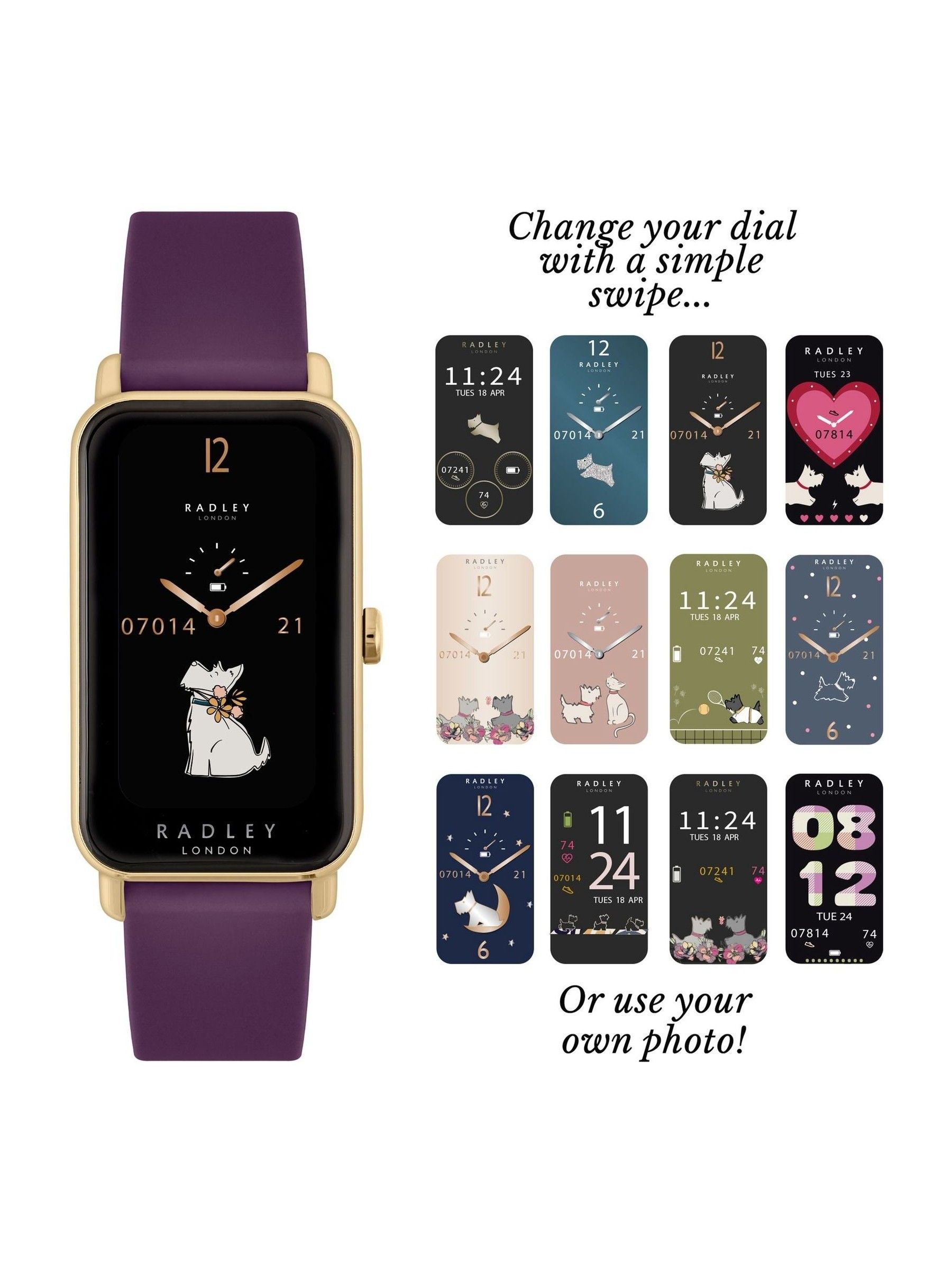 Buy Radley Purple Ladies Series 21 Smart Ink Lozenge Watch RYS21
