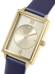 Radley Gold Tone Rectangular 24mm Ink Leather Strap Watch - Image 2 of 4