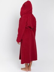 Loungeable Red Sherpa Maxi Dressing Gown with Luxury Fleece Lined Hood - Image 2 of 5