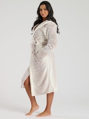 Loungeable Brown Ombre Tiger Midi Hooded Dressing Gown - Image 5 of 5