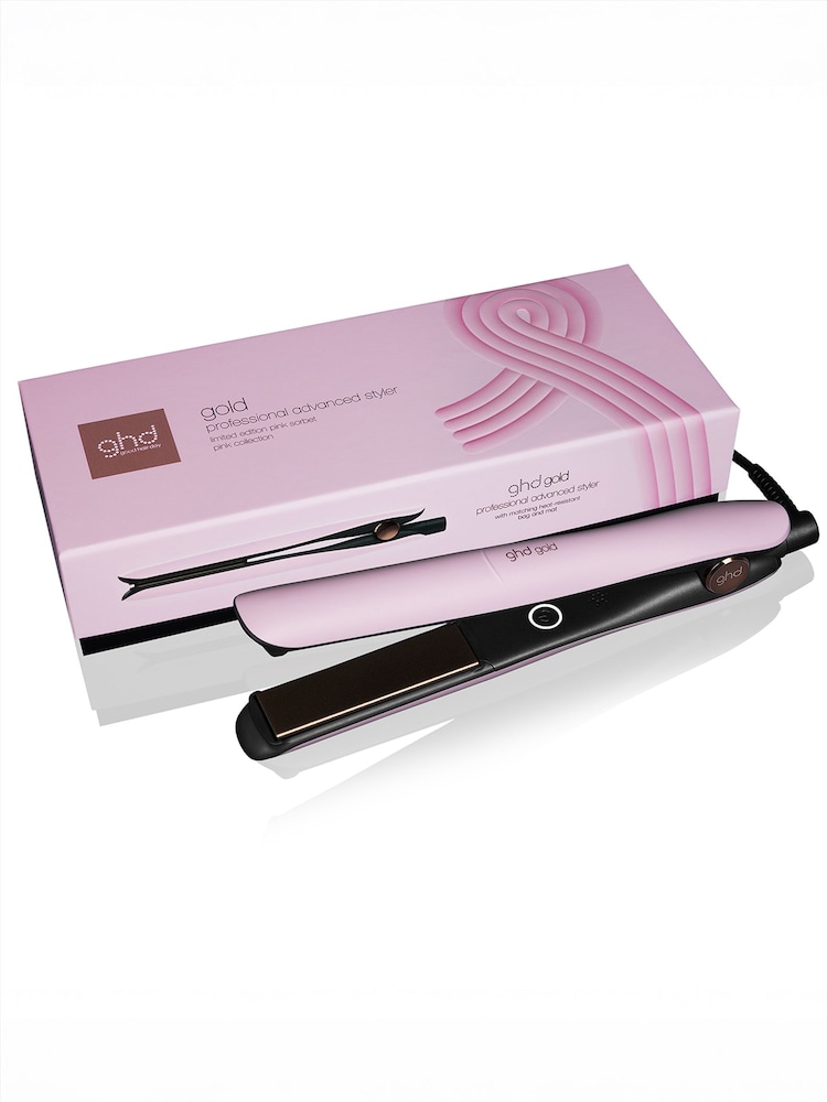 ghd Pink Sorbet Gold Charity Limited Edition Hair Straightener - Image 1 of 4
