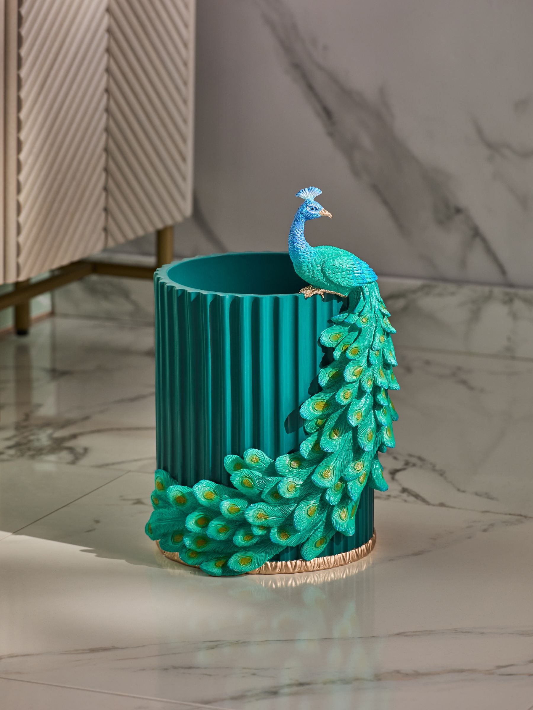 Buy Blue Peacock Bin from Next USA