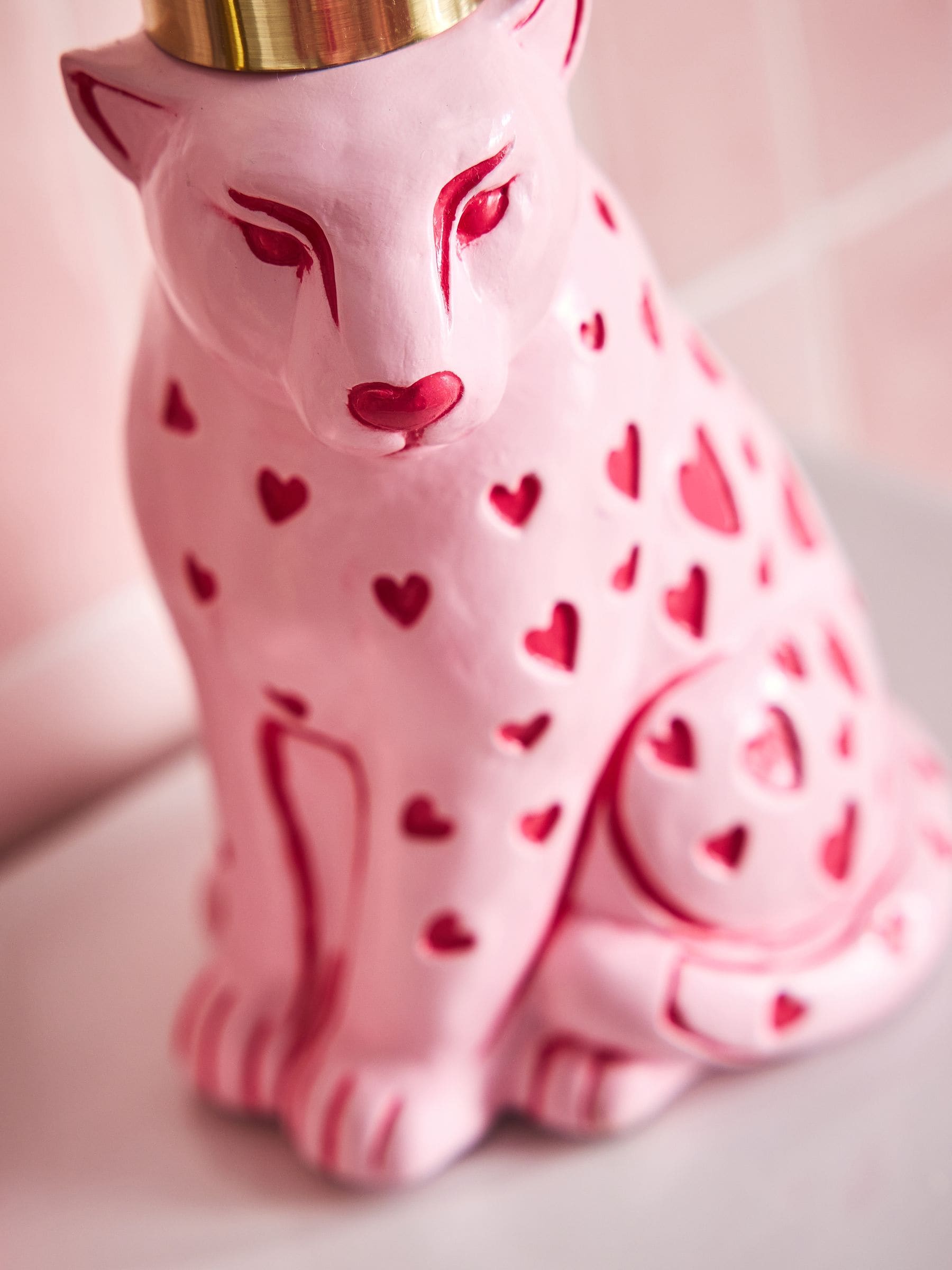 Buy Pink Heart Cheetah Soap Dispenser from Next USA