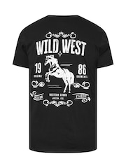 BadRhino Big & Tall Black Wild West 100% Cotton T-Shirt - Image 2 of 2