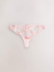 Pink Premium Swiss Designed Embroidered Thong - Image 4 of 6