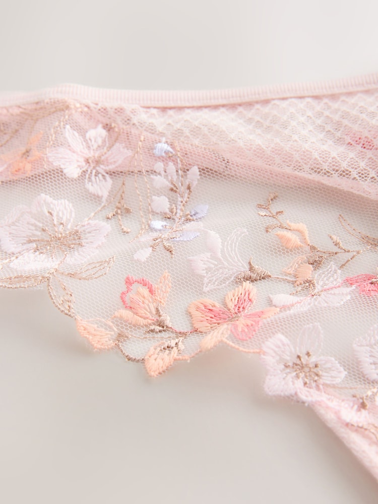 Pink Premium Swiss Designed Embroidered Thong - Image 6 of 6 Pink Premium Swiss Designed Embroidered Thong - Image 6 of 6