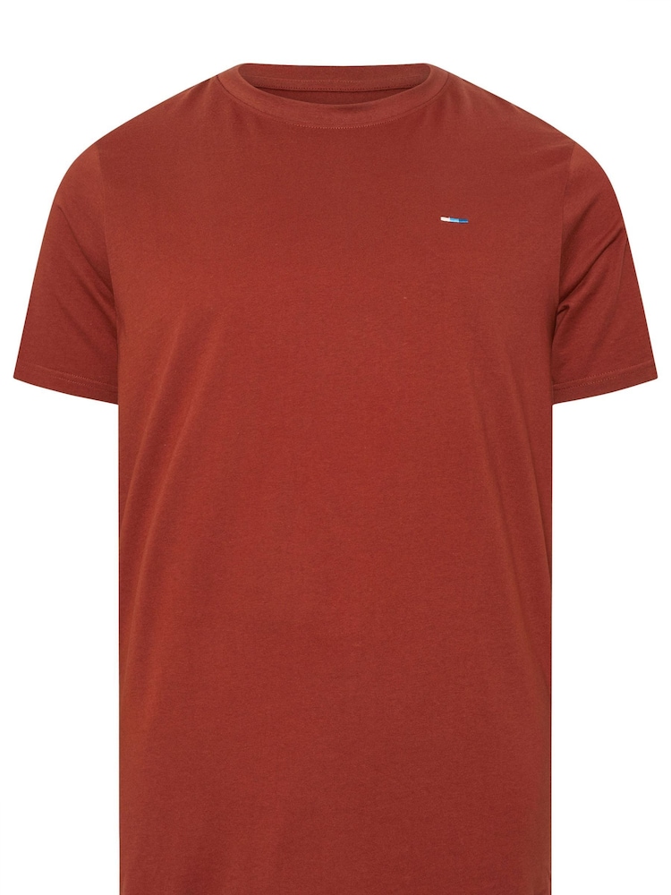 BadRhino Big & Tall Brown Plain 100% Cotton T-Shirts 3 Pack - Image 9 of 9